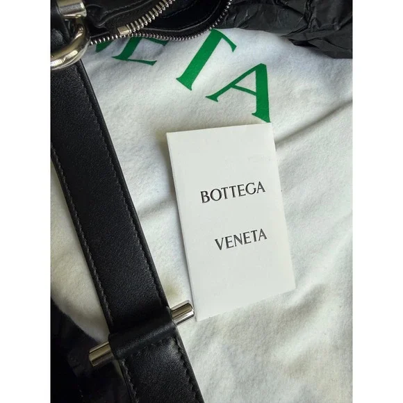 Bottega Veneta Intrecciato Black Leather Crossbody Messenger Bag Silver Hardware - Picture 5 of 9